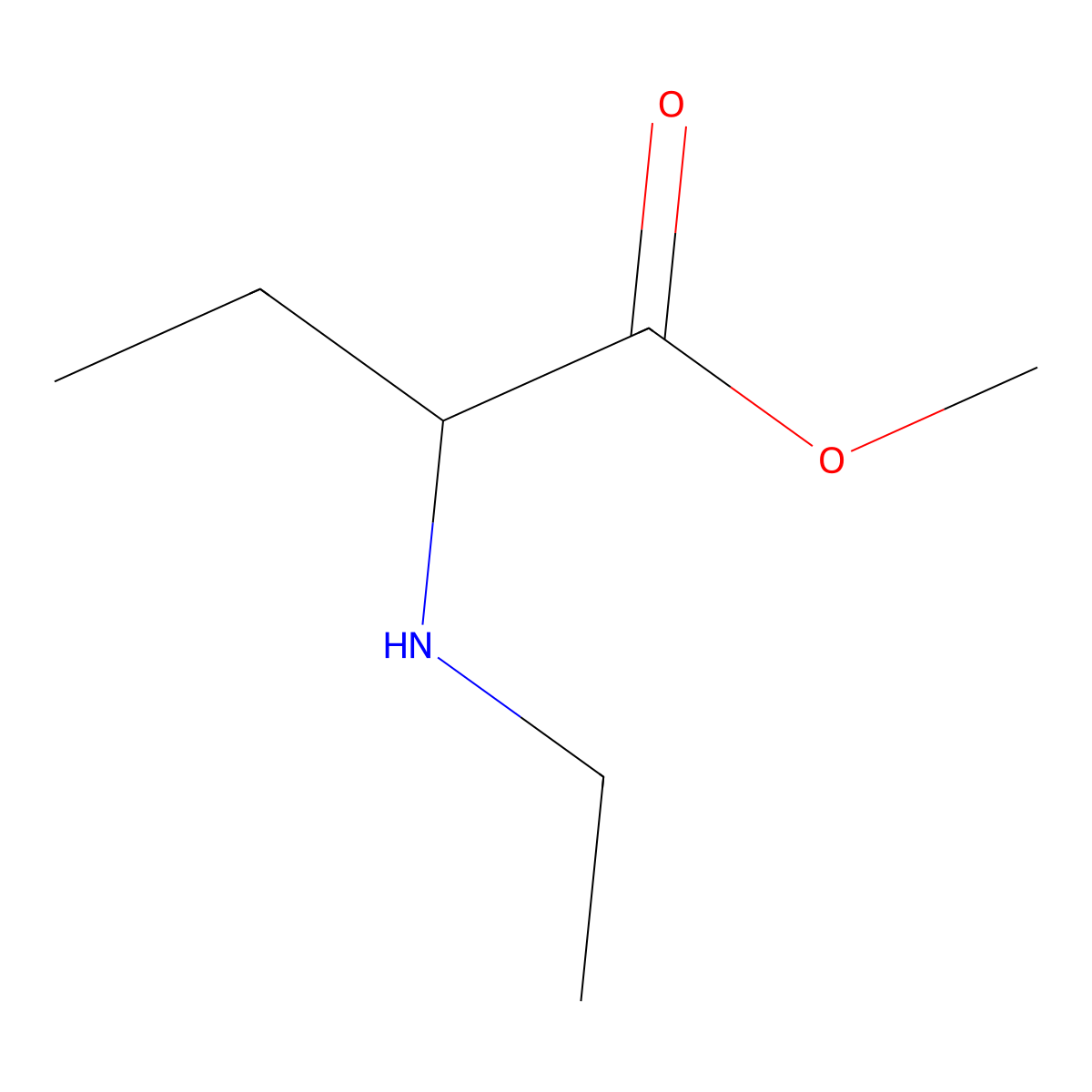 Methyl 2-(ethylamino)butanoate molecular structure, CAS 1218693-49-2