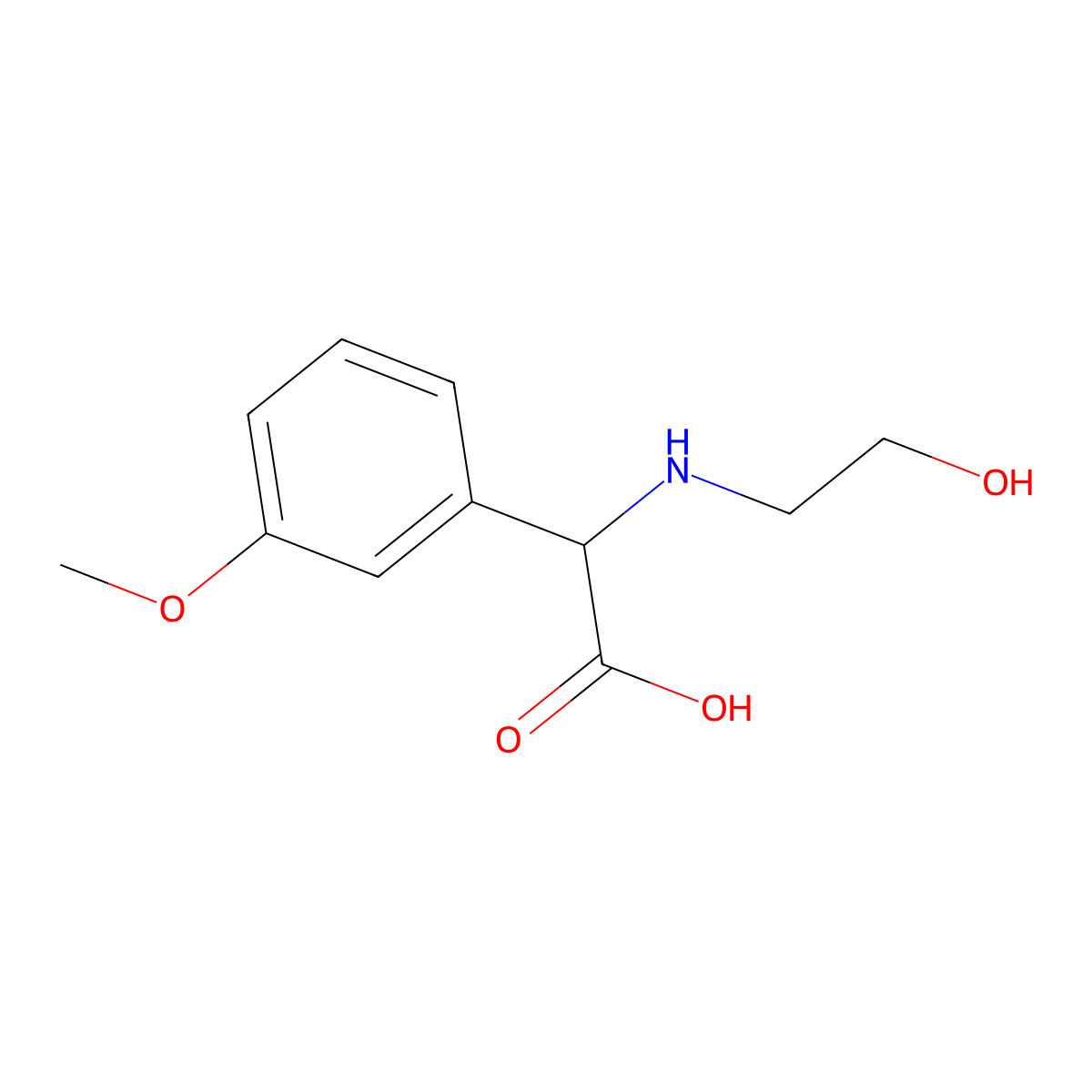 2-[(2-Hydroxyethyl)amino]-2-(3-methoxyphenyl)acetic acid molecular structure, CAS 1218695-86-3