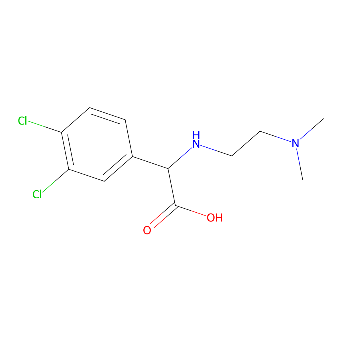 2-(3,4-Dichlorophenyl)-2-{[2-(dimethylamino)ethyl]amino}acetic acid molecular structure, CAS 1218696-43-5
