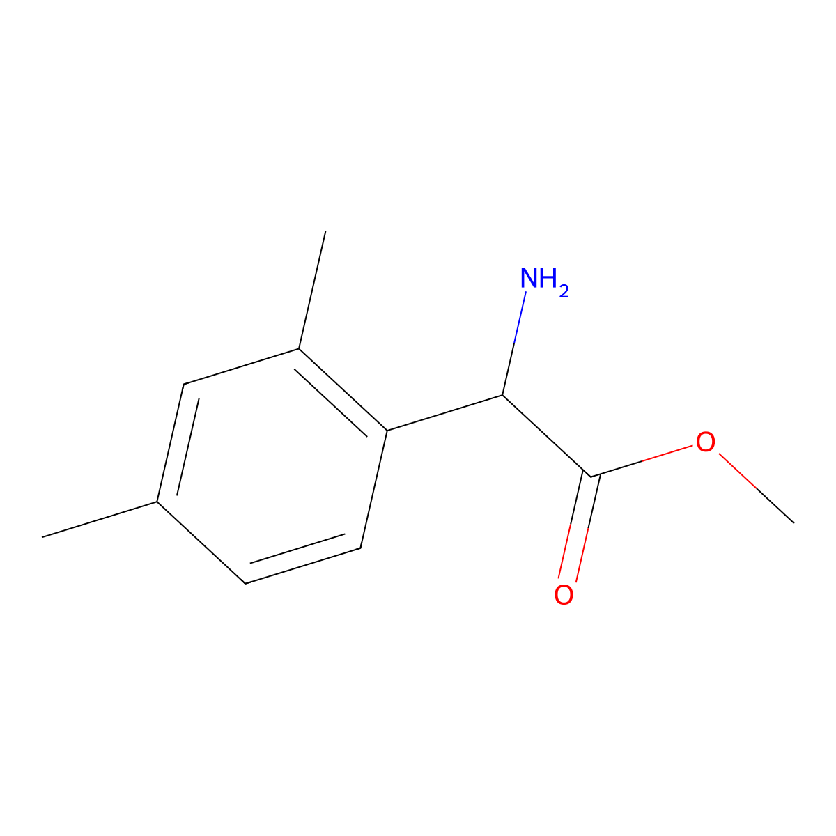 Methyl 2-amino-2-(2,4-dimethylphenyl)acetate molecular structure, CAS 1218698-66-8