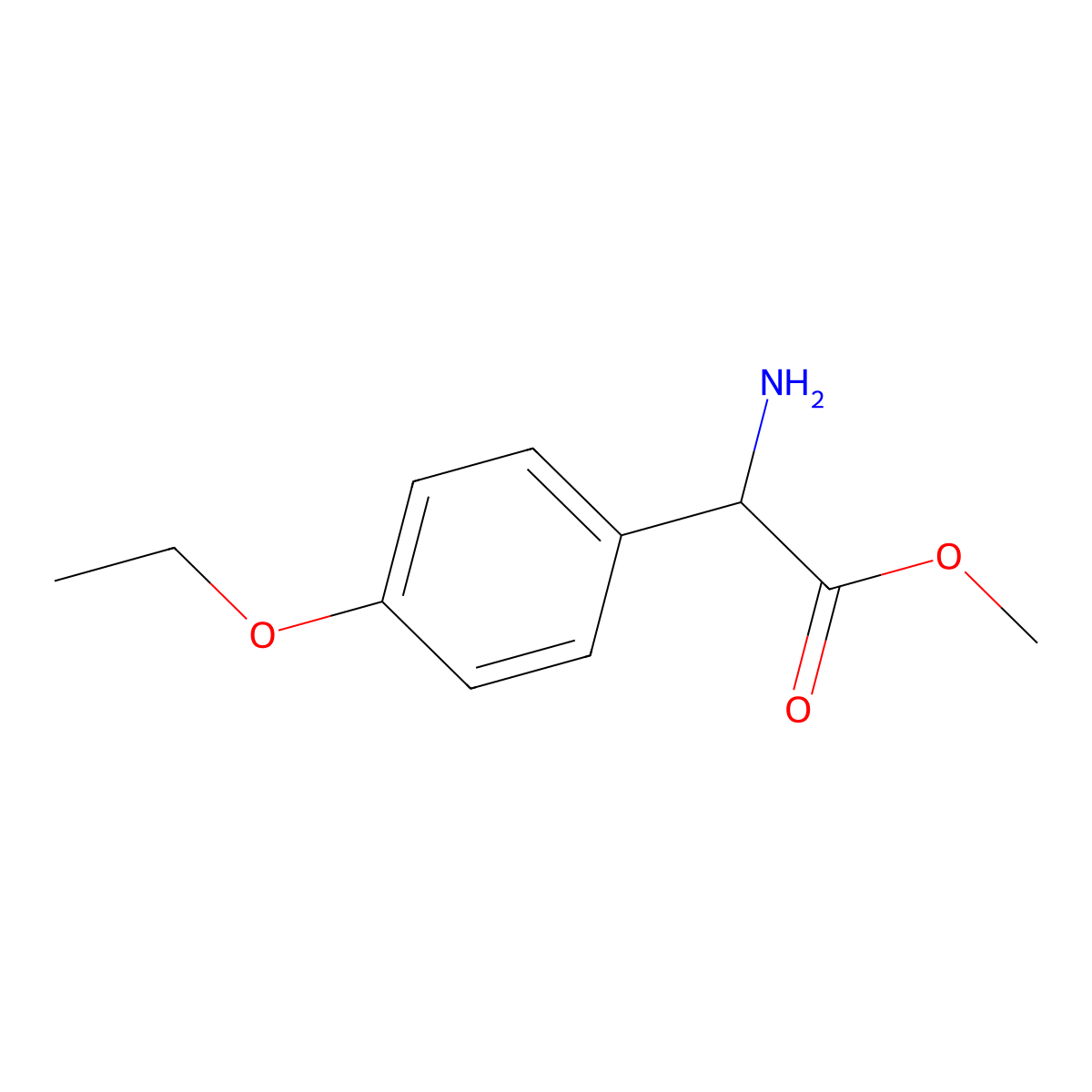 Methyl 2-amino-2-(4-ethoxyphenyl)acetate molecular structure, CAS 1218704-55-2