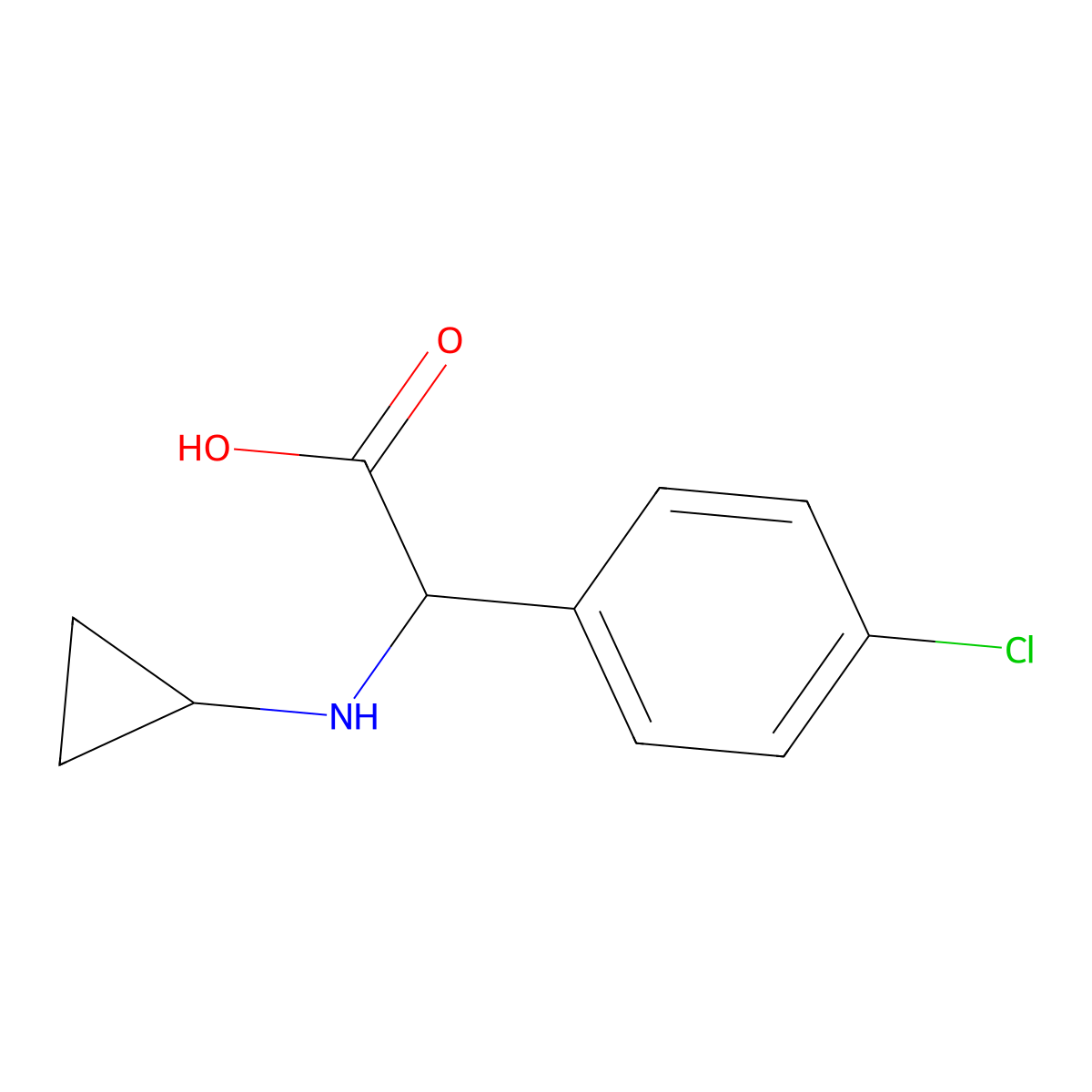 2-(4-Chlorophenyl)-2-(cyclopropylamino)acetic acid molecular structure, CAS 1218704-93-8