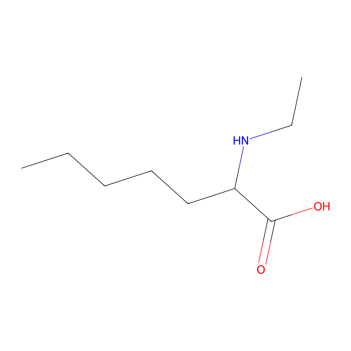 2-(Ethylamino)heptanoic acid molecular structure, CAS 1218711-69-3
