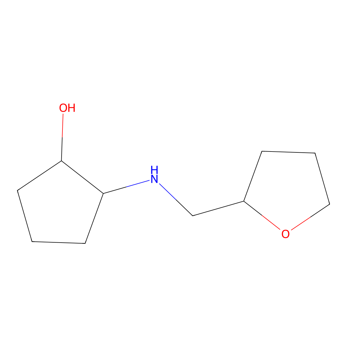 2-{[(Oxolan-2-yl)methyl]amino}cyclopentan-1-ol molecular structure, CAS 1218711-74-0