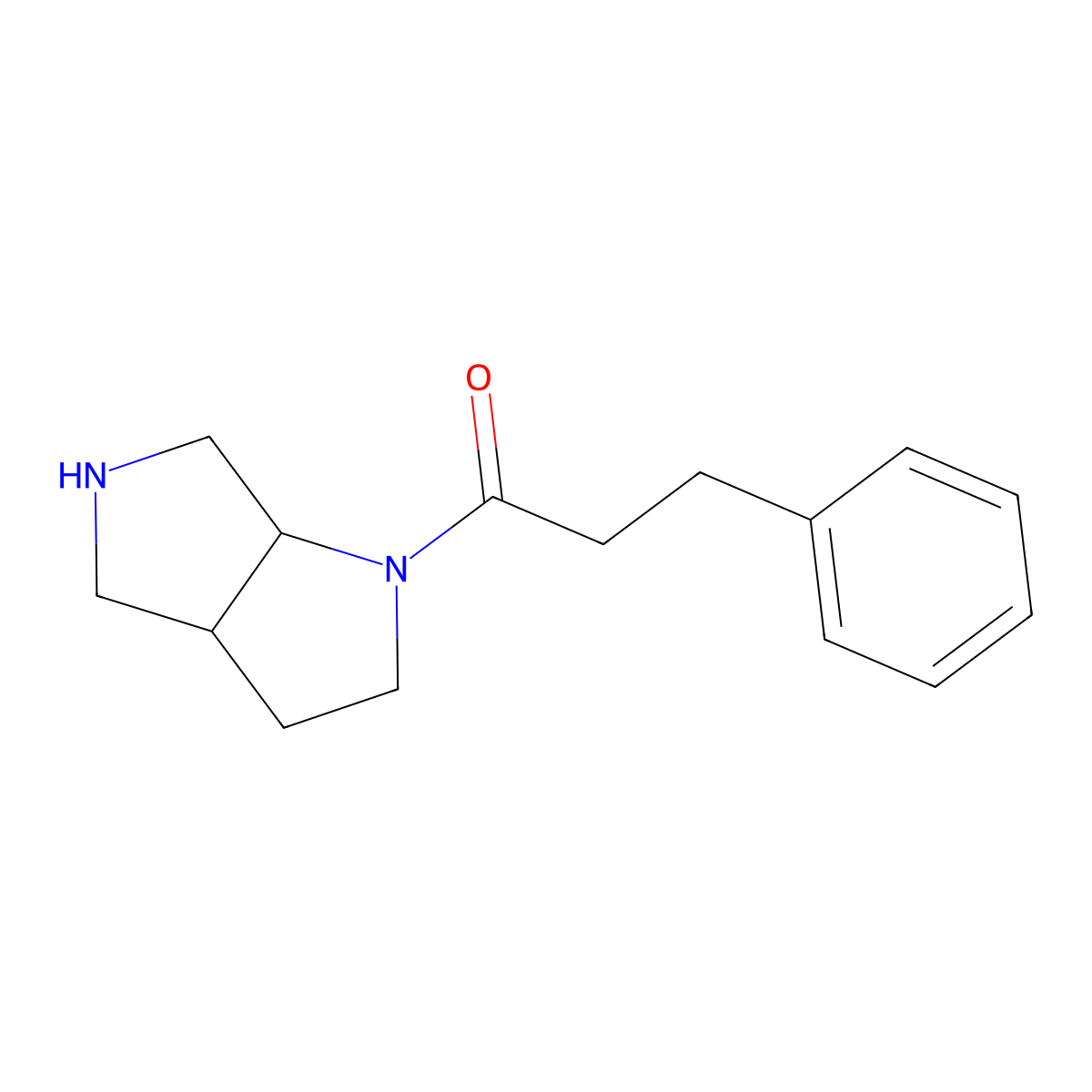 1-(cis-Hexahydropyrrolo[3,4-b]pyrrol-1(2H)-yl)-3-phenylpropan-1-one molecular structure, CAS 1218713-44-0