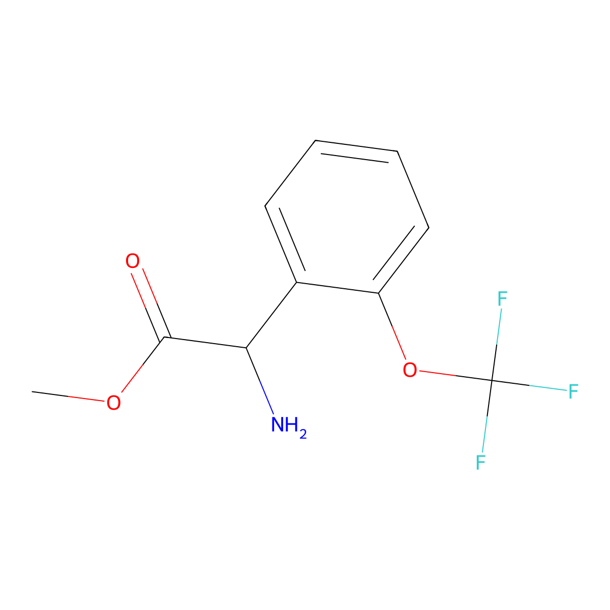 Methyl 2-amino-2-[2-(trifluoromethoxy)phenyl]acetate molecular structure, CAS 1218713-63-3