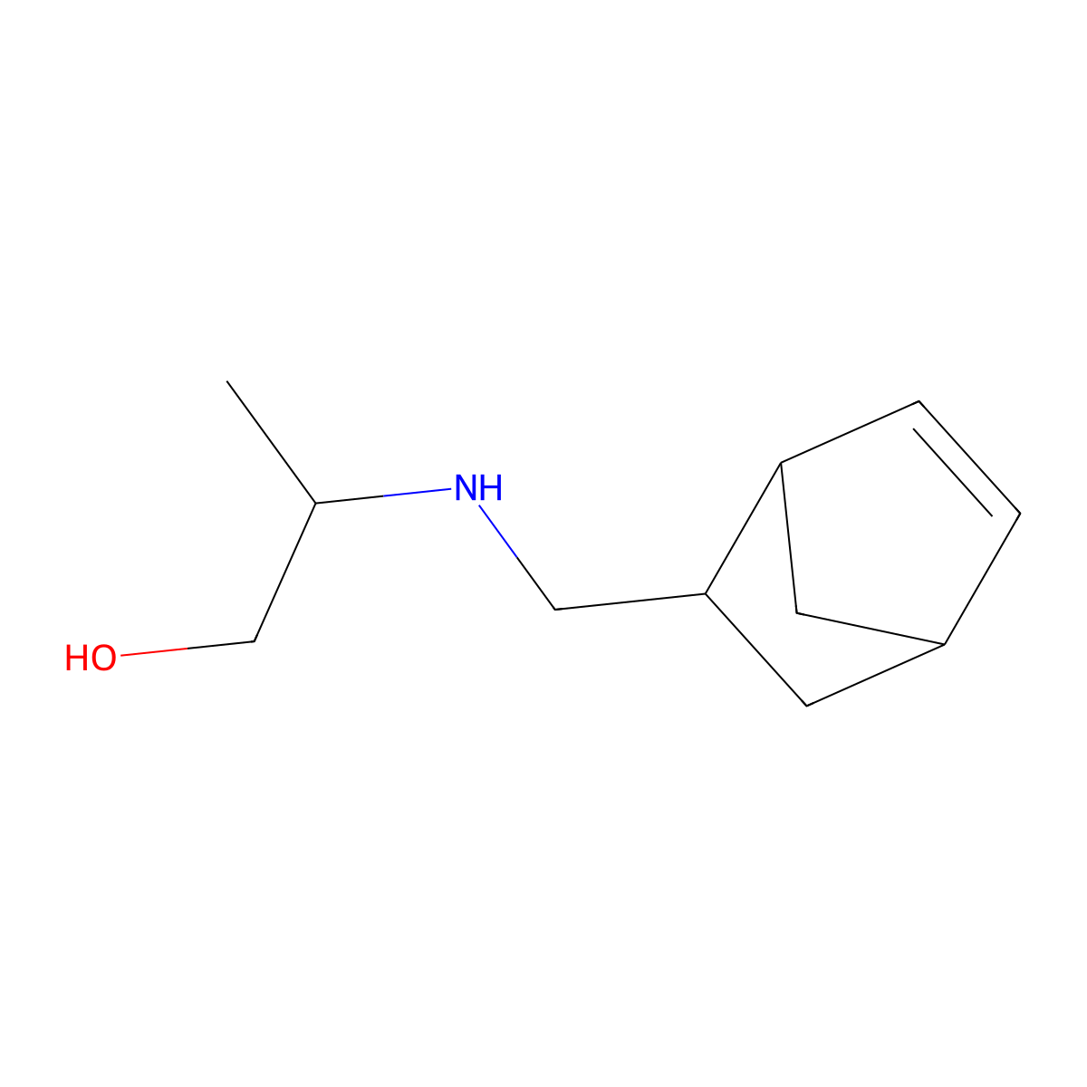2-[({Bicyclo[2.2.1]hept-5-en-2-yl}methyl)amino]propan-1-ol molecular structure, CAS 1218713-80-4