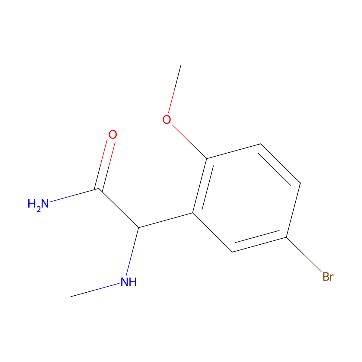 2-(5-Bromo-2-methoxyphenyl)-2-(methylamino)acetamide molecular structure, CAS 1218714-61-4