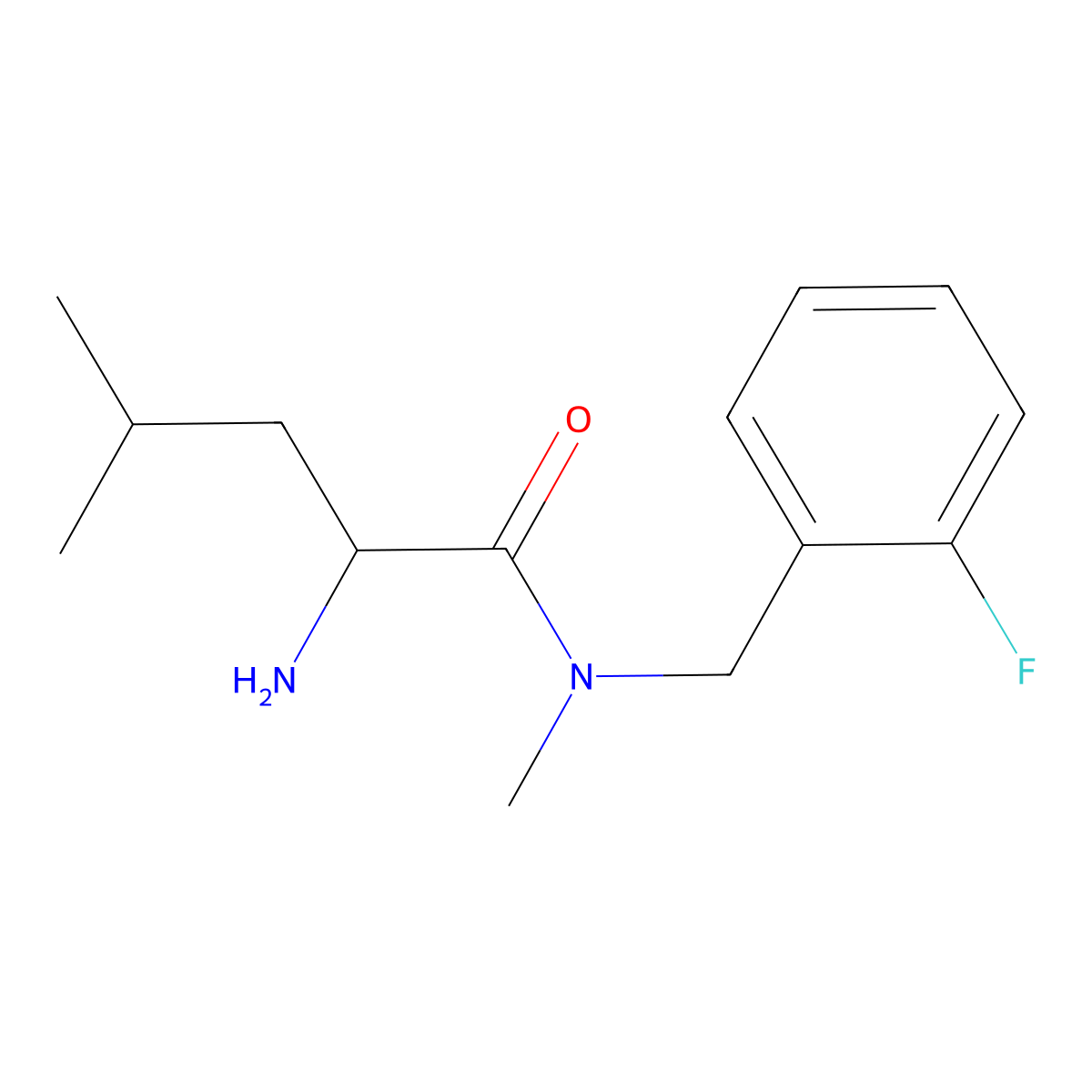 2-amino-N-[(2-fluorophenyl)methyl]-N,4-dimethylpentanamide molecular structure, CAS 1218716-87-0