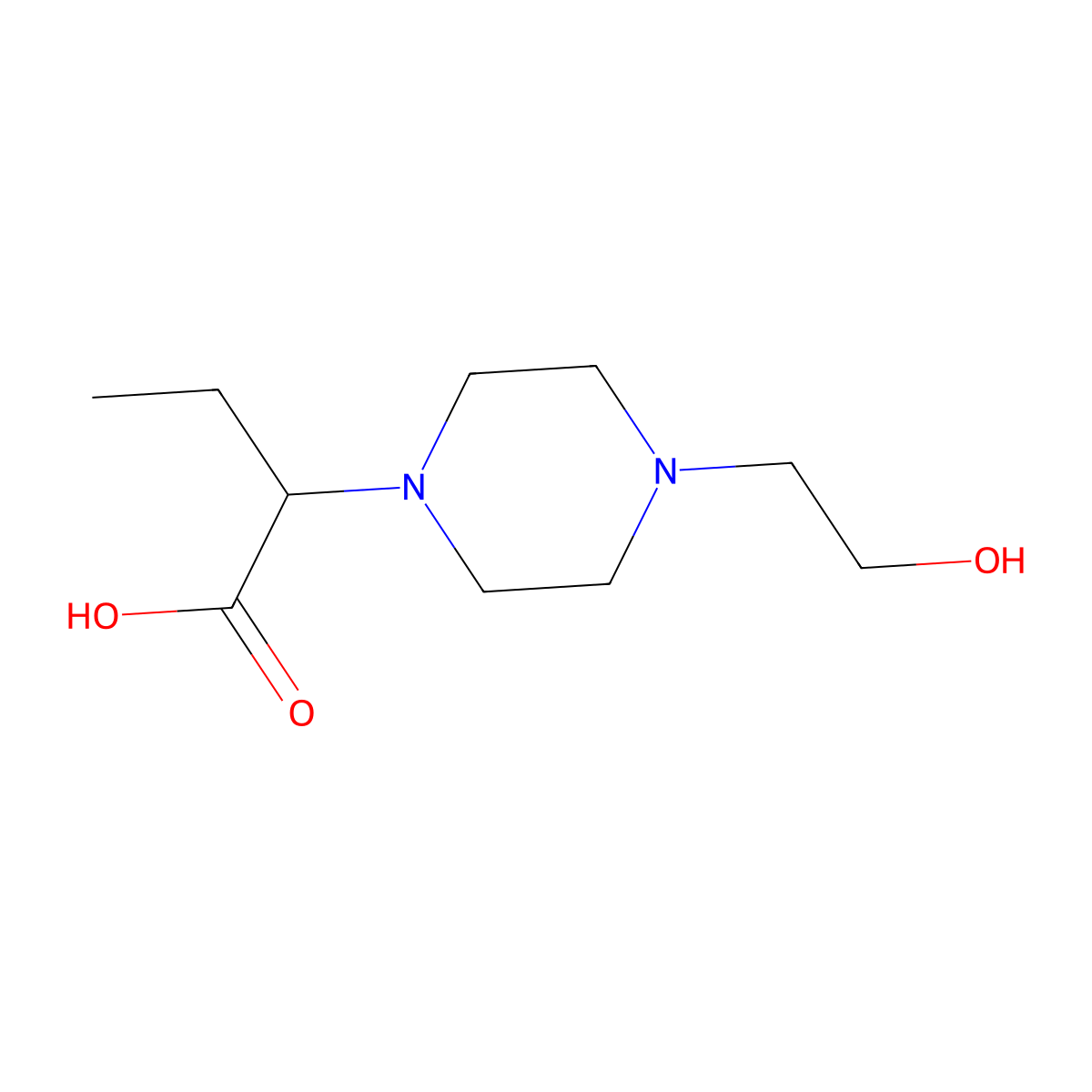 2-[4-(2-Hydroxyethyl)piperazin-1-yl]butanoic acid molecular structure, CAS 1218718-35-4