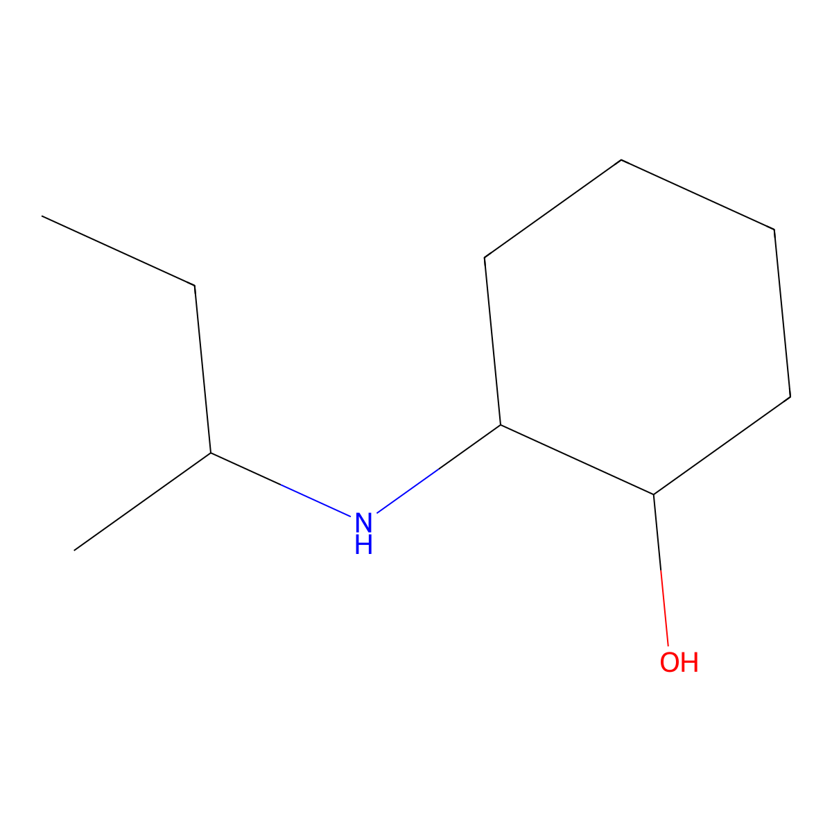 2-[(Butan-2-yl)amino]cyclohexan-1-ol molecular structure, CAS 1218719-64-2