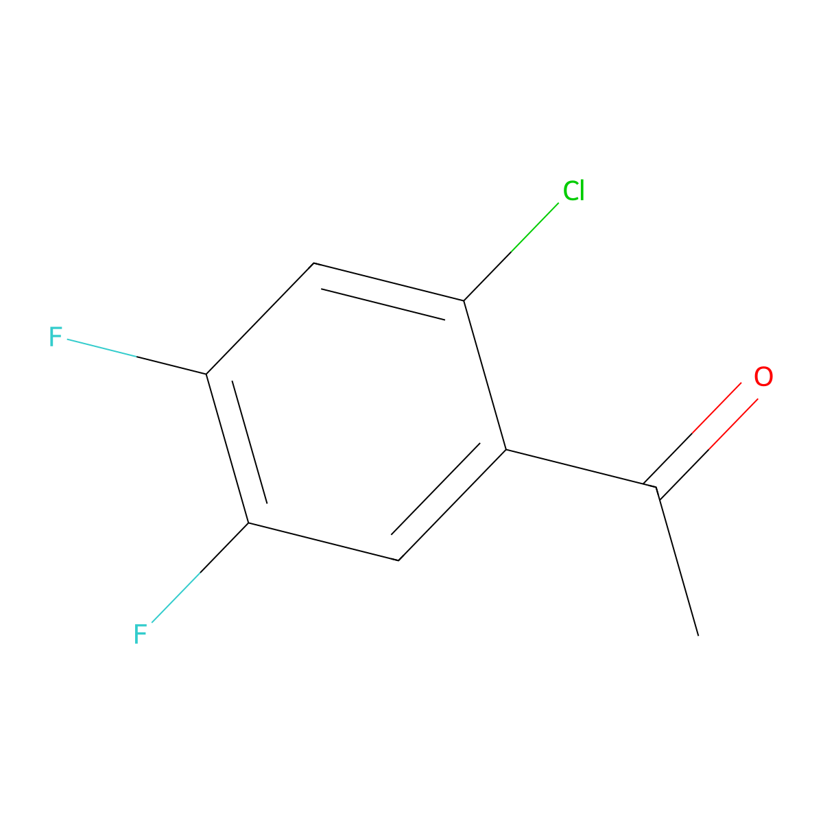 2'-Chloro-4',5'-difluoroacetophenone molecular structure, CAS 121872-94-4