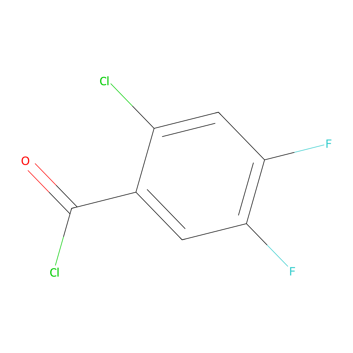 2-Chloro-4,5-difluorobenzoyl chloride molecular structure, CAS 121872-95-5