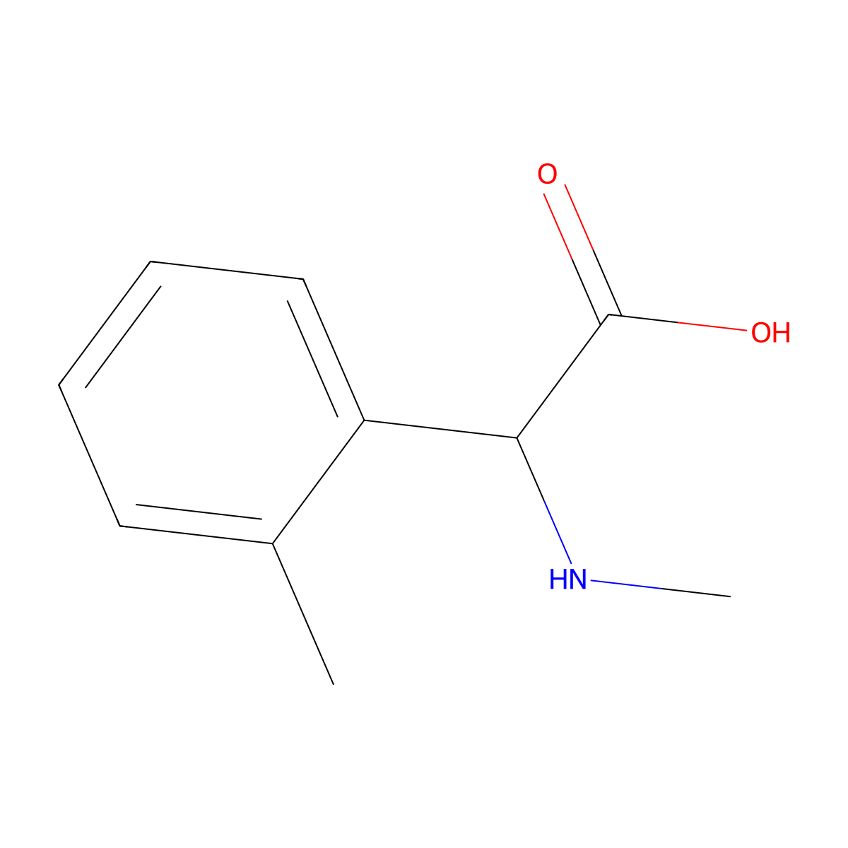 2-(Methylamino)-2-(2-methylphenyl)acetic acid molecular structure, CAS 1218720-22-9