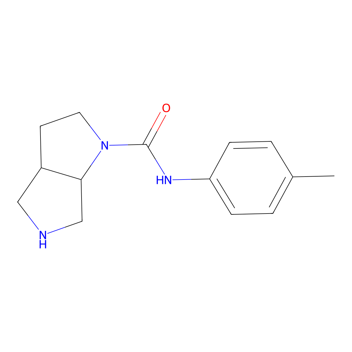 cis-N-(p-tolyl)Hexahydropyrrolo[3,4-b]pyrrole-1(2H)-carboxamide molecular structure, CAS 1218720-91-2