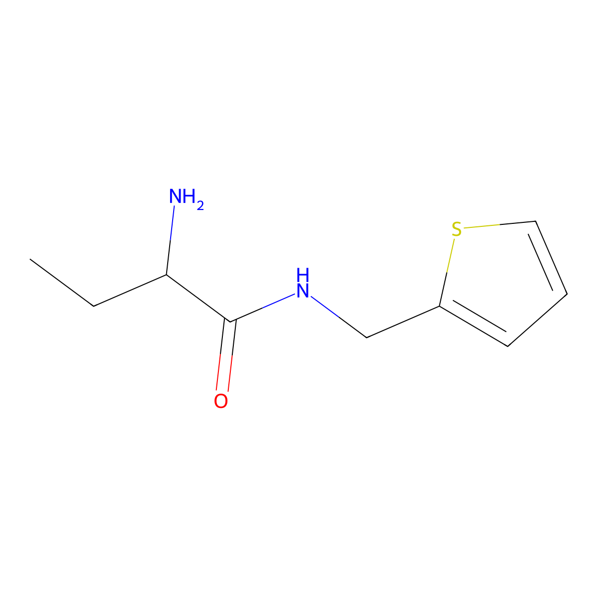 2-amino-N-(thiophen-2-ylmethyl)butanamide molecular structure, CAS 1218722-01-0