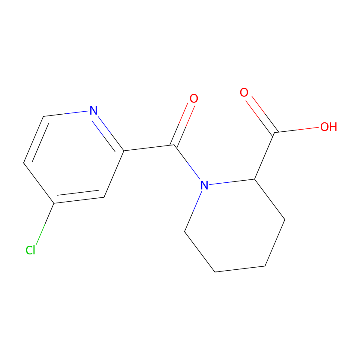 1-[(4-Chloro-2-pyridinyl)carbonyl]-2-piperidinecarboxylic acid molecular structure, CAS 1218724-36-7
