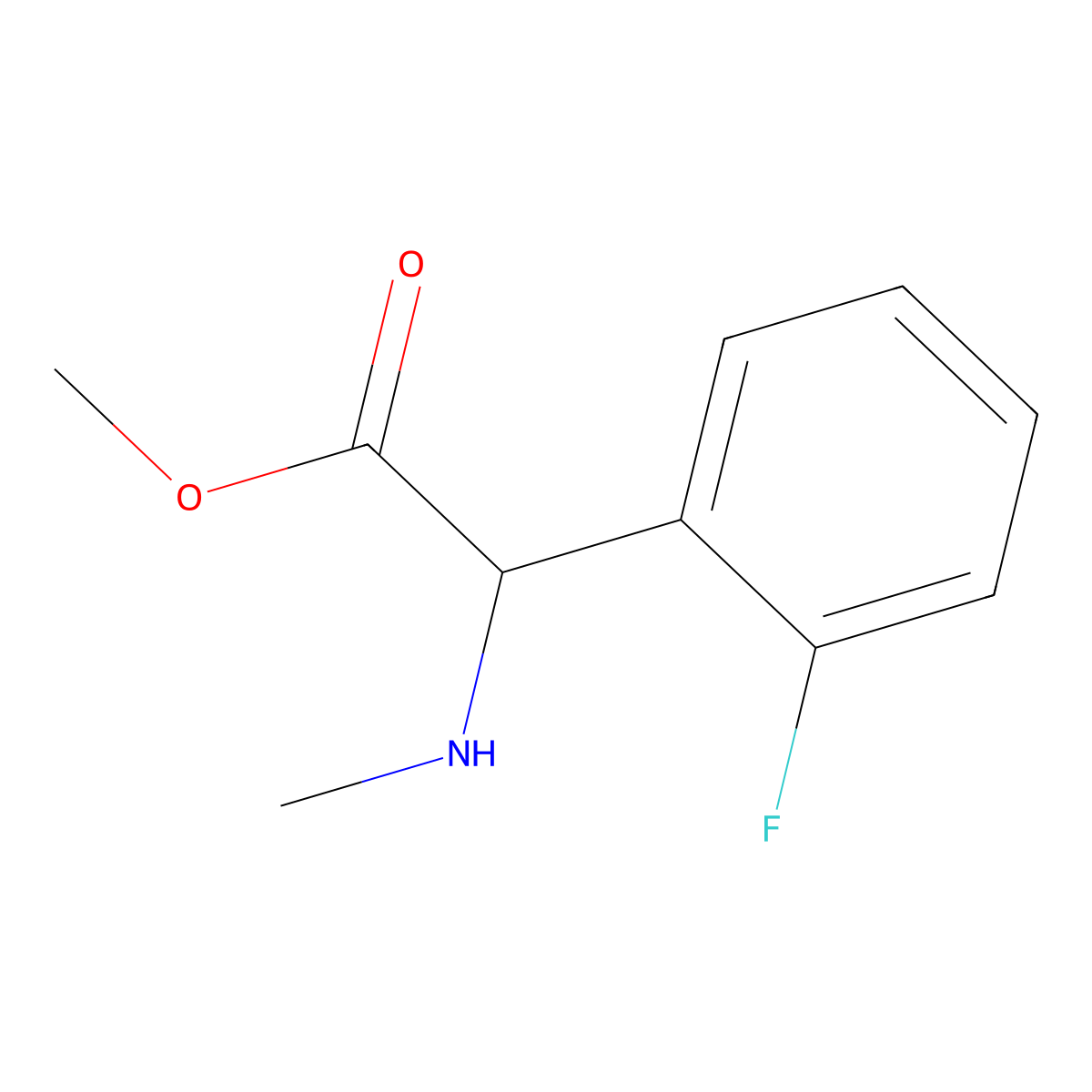 Methyl 2-(2-fluorophenyl)-2-(methylamino)acetate molecular structure, CAS 1218727-56-0