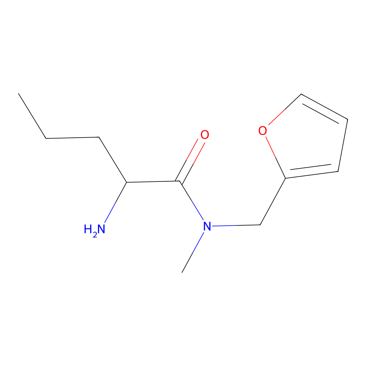 2-amino-N-(furan-2-ylmethyl)-N-methylpentanamide molecular structure, CAS 1218738-99-8