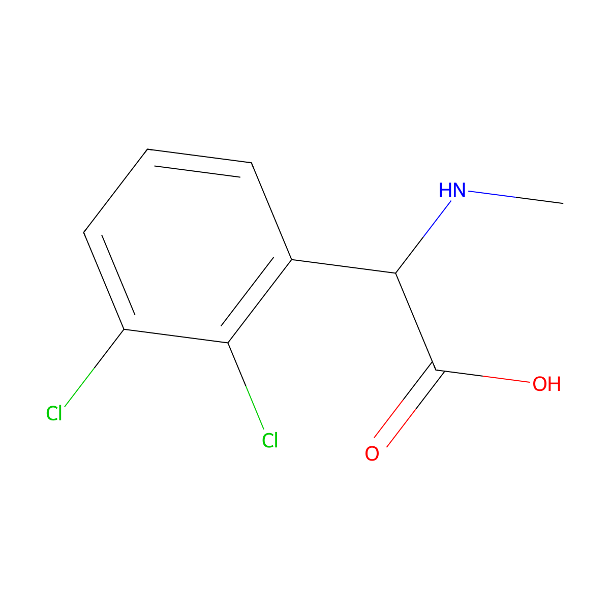 2-(2,3-Dichlorophenyl)-2-(methylamino)acetic acid molecular structure, CAS 1218741-14-0