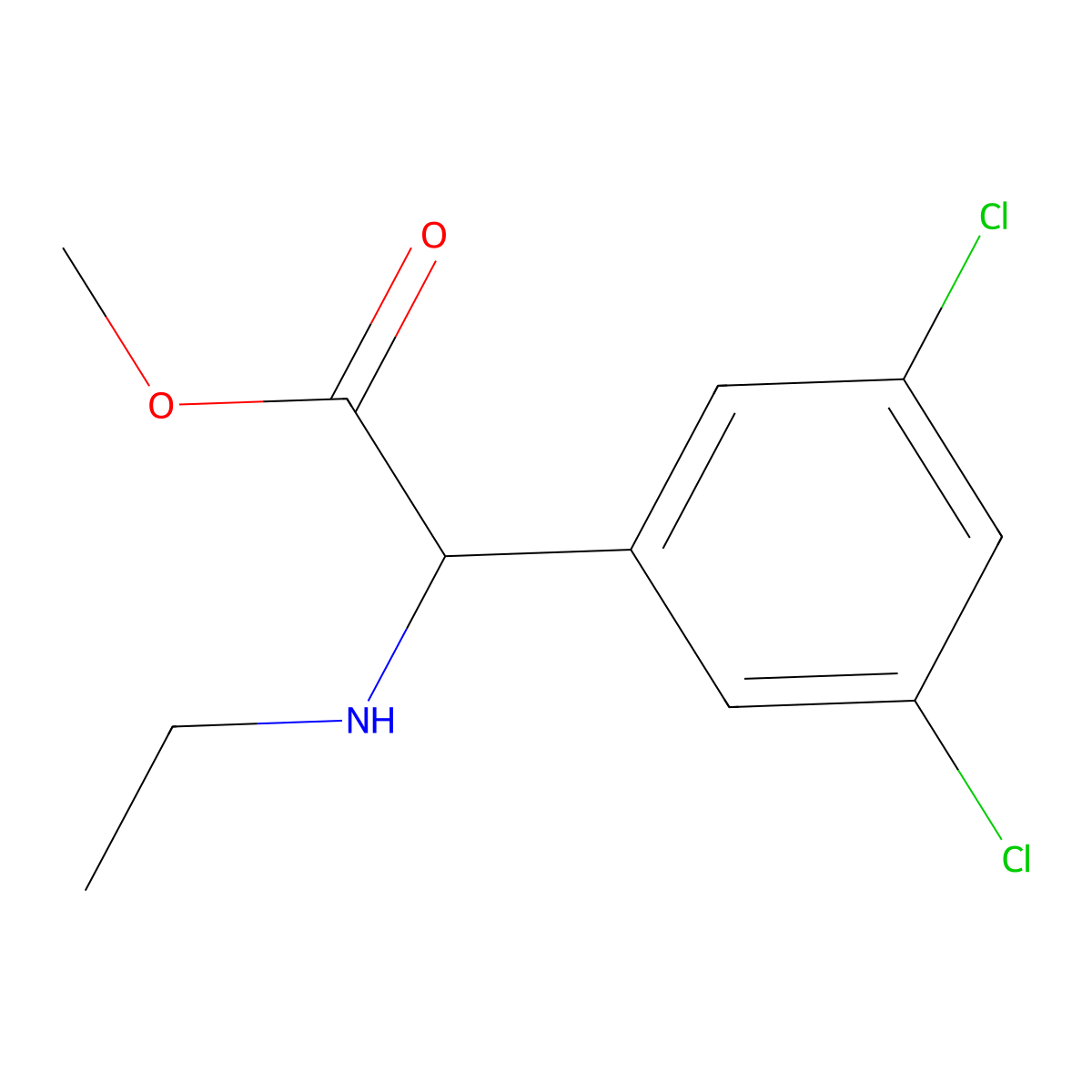 Methyl 2-(3,5-dichlorophenyl)-2-(ethylamino)acetate molecular structure, CAS 1218744-63-8