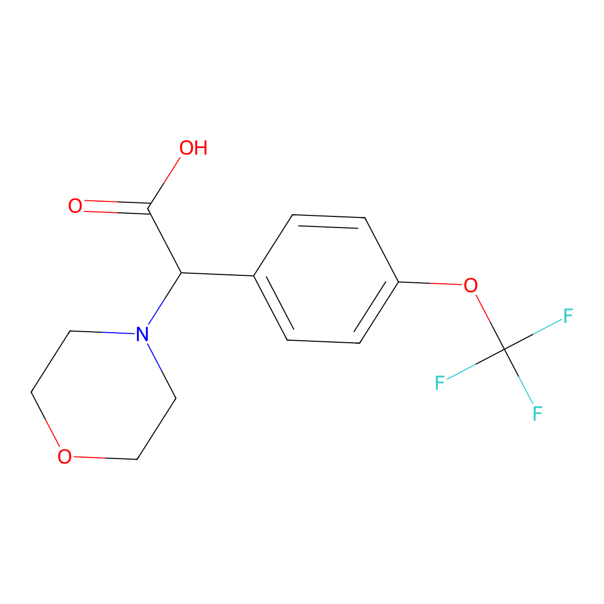 2-Morpholino-2-(4-(trifluoromethoxy)phenyl)acetic acid molecular structure, CAS 1218750-63-0