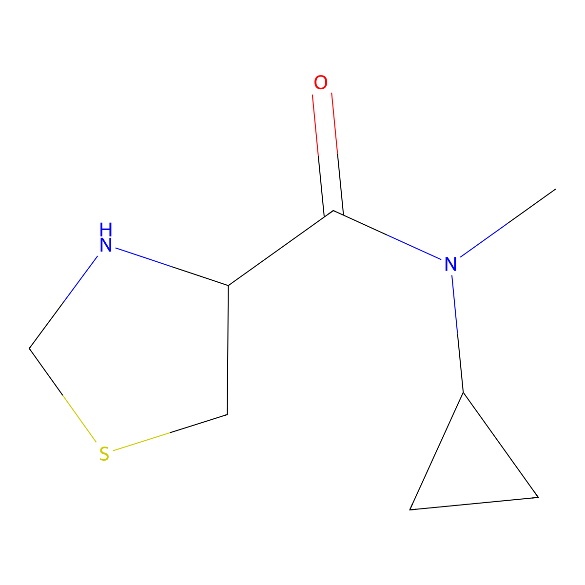 N-cyclopropyl-N-methyl-1,3-thiazolidine-4-carboxamide molecular structure, CAS 1218752-89-6