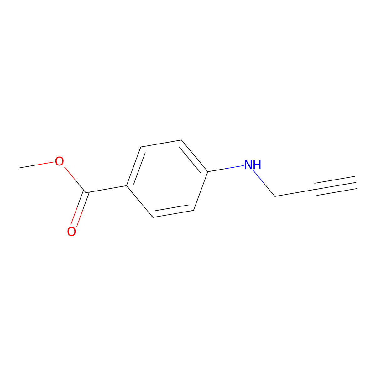 Methyl 4-[(prop-2-yn-1-yl)amino]benzoate molecular structure, CAS 1218756-64-9