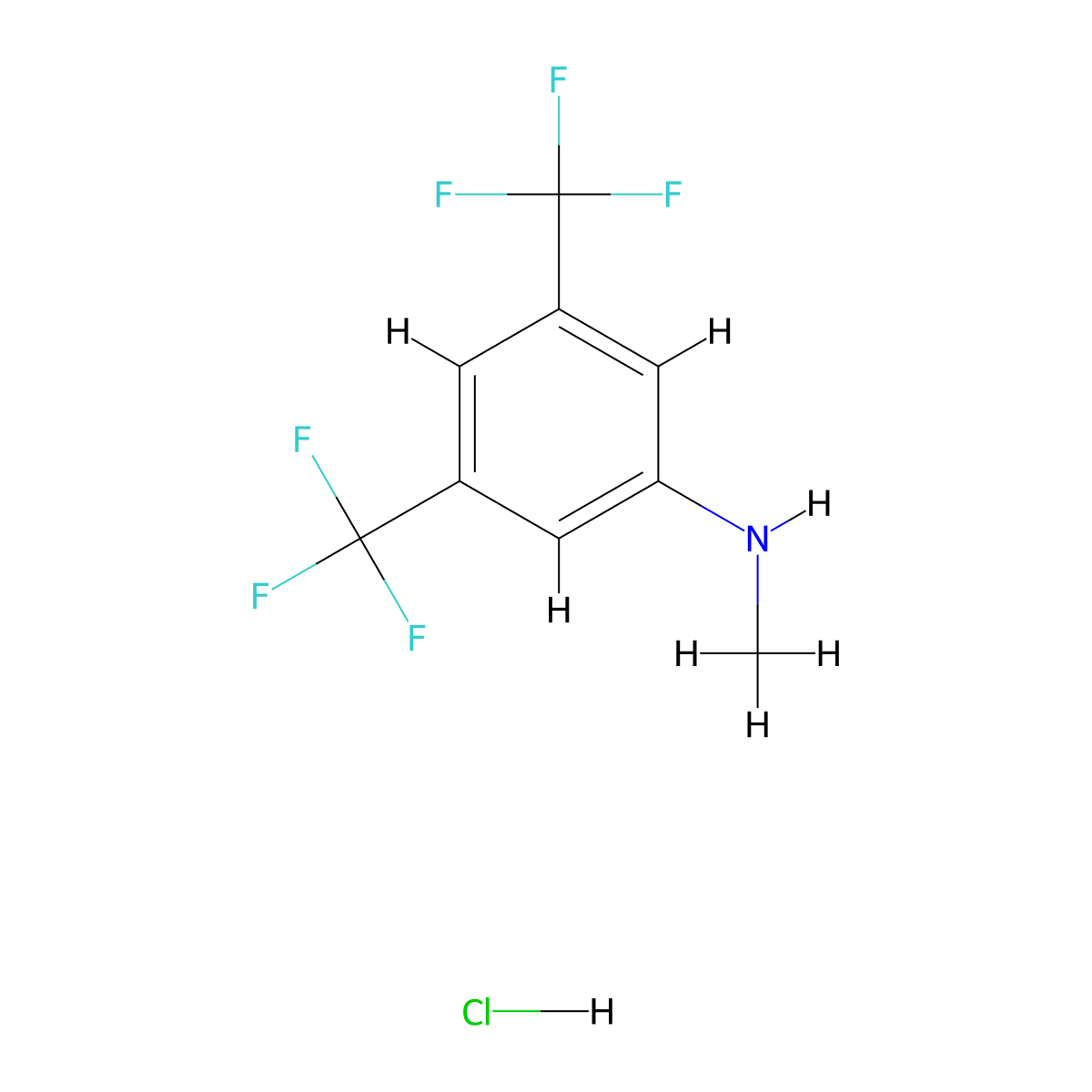 N-methyl-3,5-bis(trifluoromethyl)aniline hydrochloride molecular structure, CAS 1218764-02-3