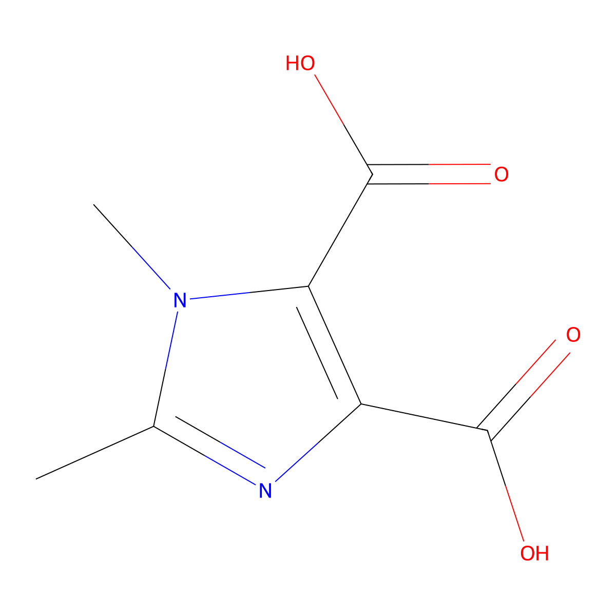 1,2-Dimethyl-1H-imidazole-4,5-dicarboxylic acid molecular structure, CAS 1218764-87-4