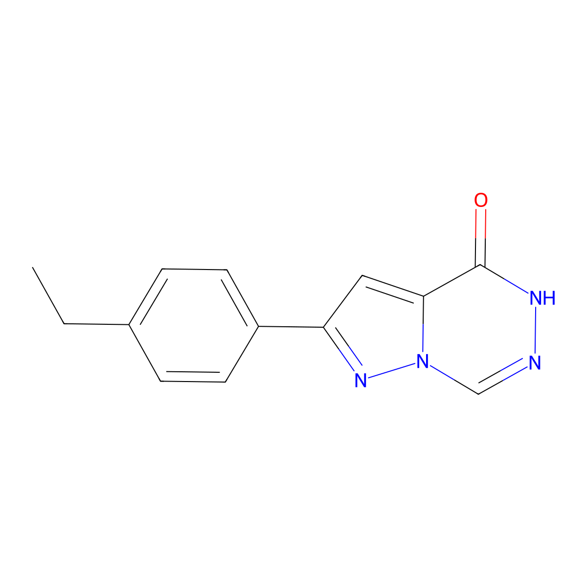 2-(4-ethylphenyl)-5H-pyrazolo[1,5-d]1,2,4-triazin-4-one molecular structure, CAS 1218764-89-6