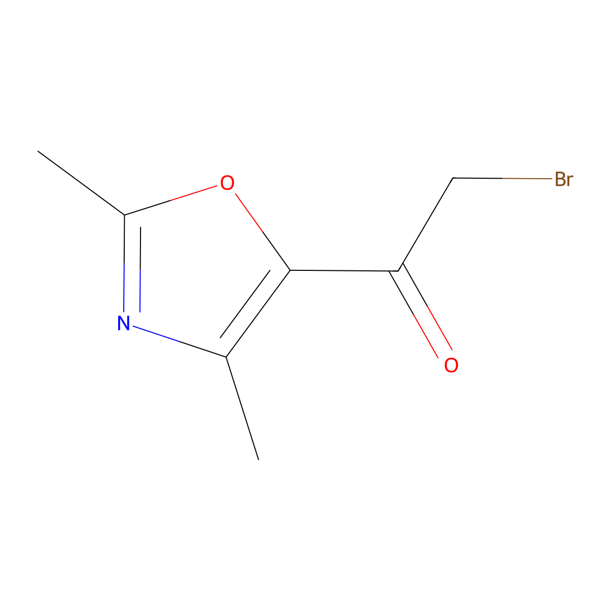 2-Bromo-1-(dimethyl-1,3-oxazol-5-yl)ethan-1-one molecular structure, CAS 1218764-94-3