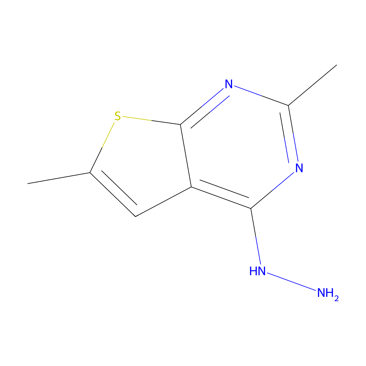 4-Hydrazinyl-2,6-dimethylthieno[2,3-d]pyrimidine molecular structure, CAS 1218765-17-3