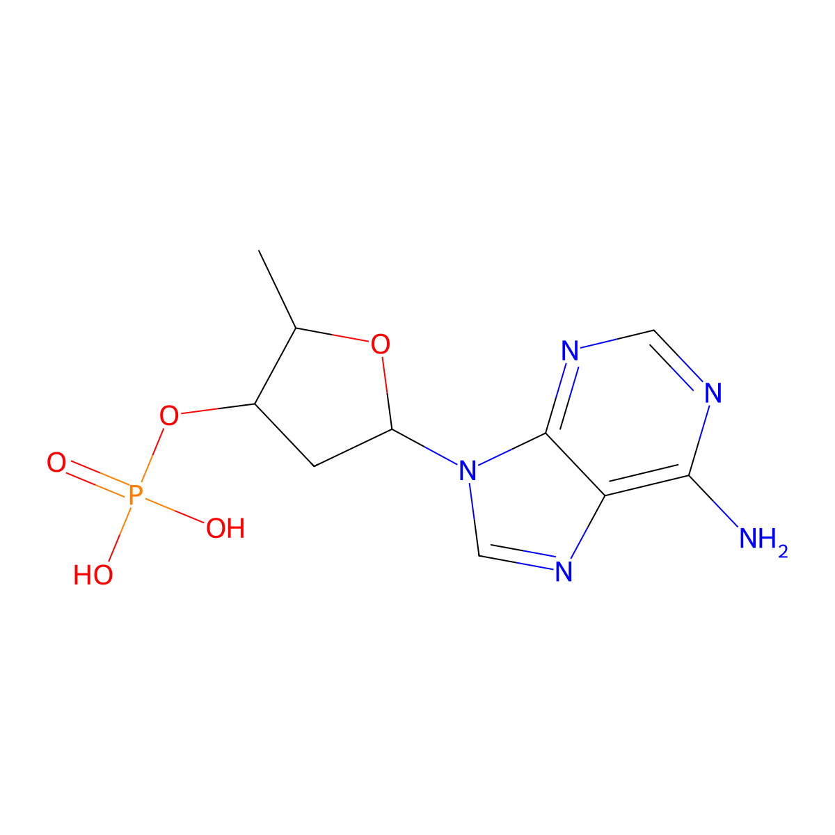 2',5'-Dideoxy-adenosine 3'-monophosphate molecular structure, CAS 121878-11-3