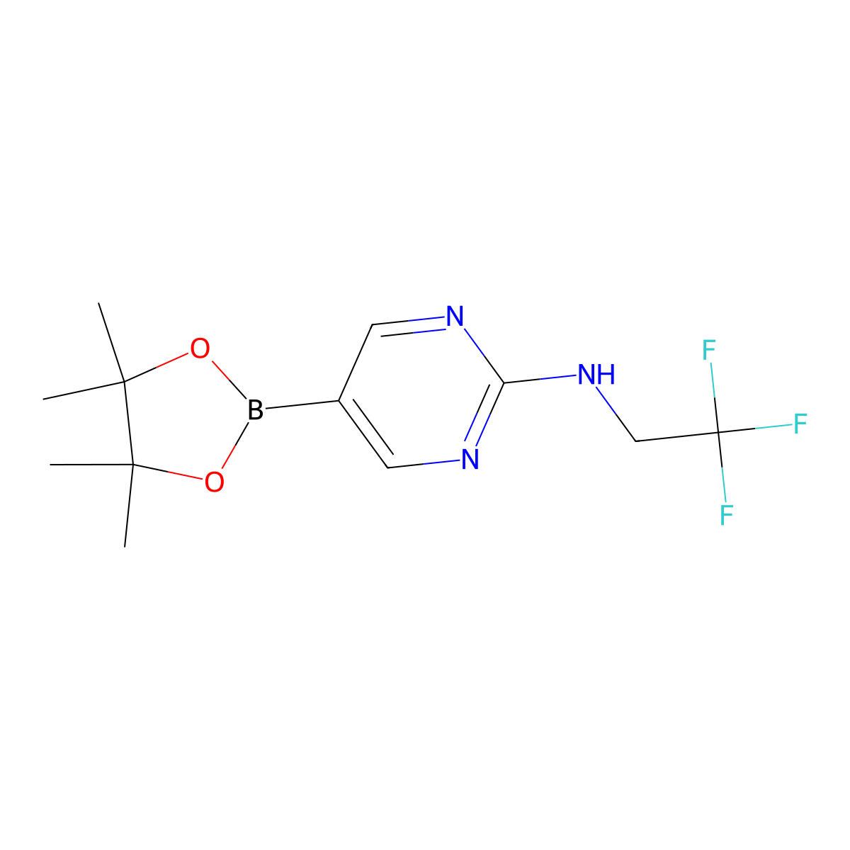 2-(2,2,2-Trifluoroethylamino)pyrimidine-5-boronic acid, pinacol ester molecular structure, CAS 1218789-32-2