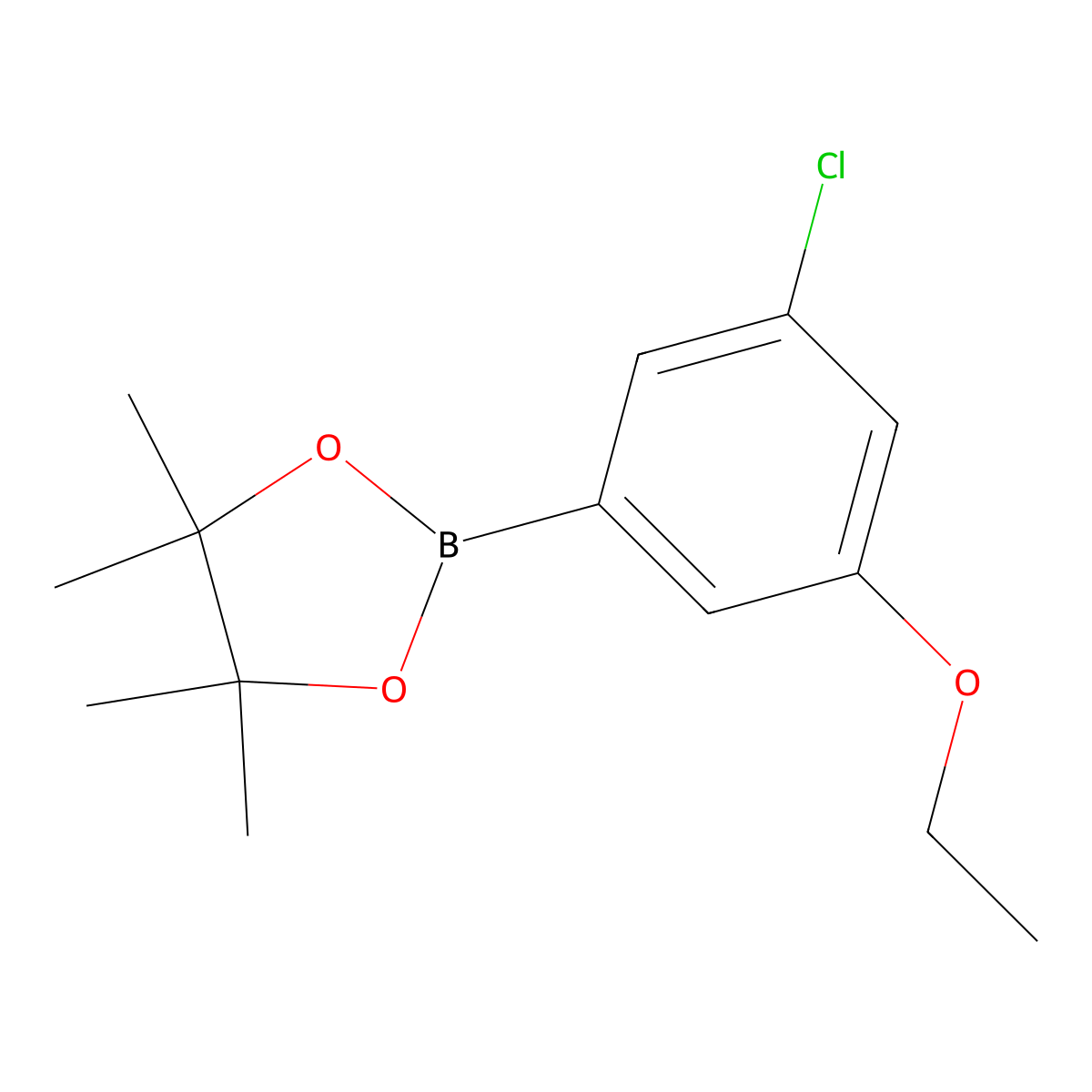 2-(3-Chloro-5-ethoxyphenyl)-4,4,5,5-tetramethyl-1,3,2-dioxaborolane molecular structure, CAS 1218789-40-2