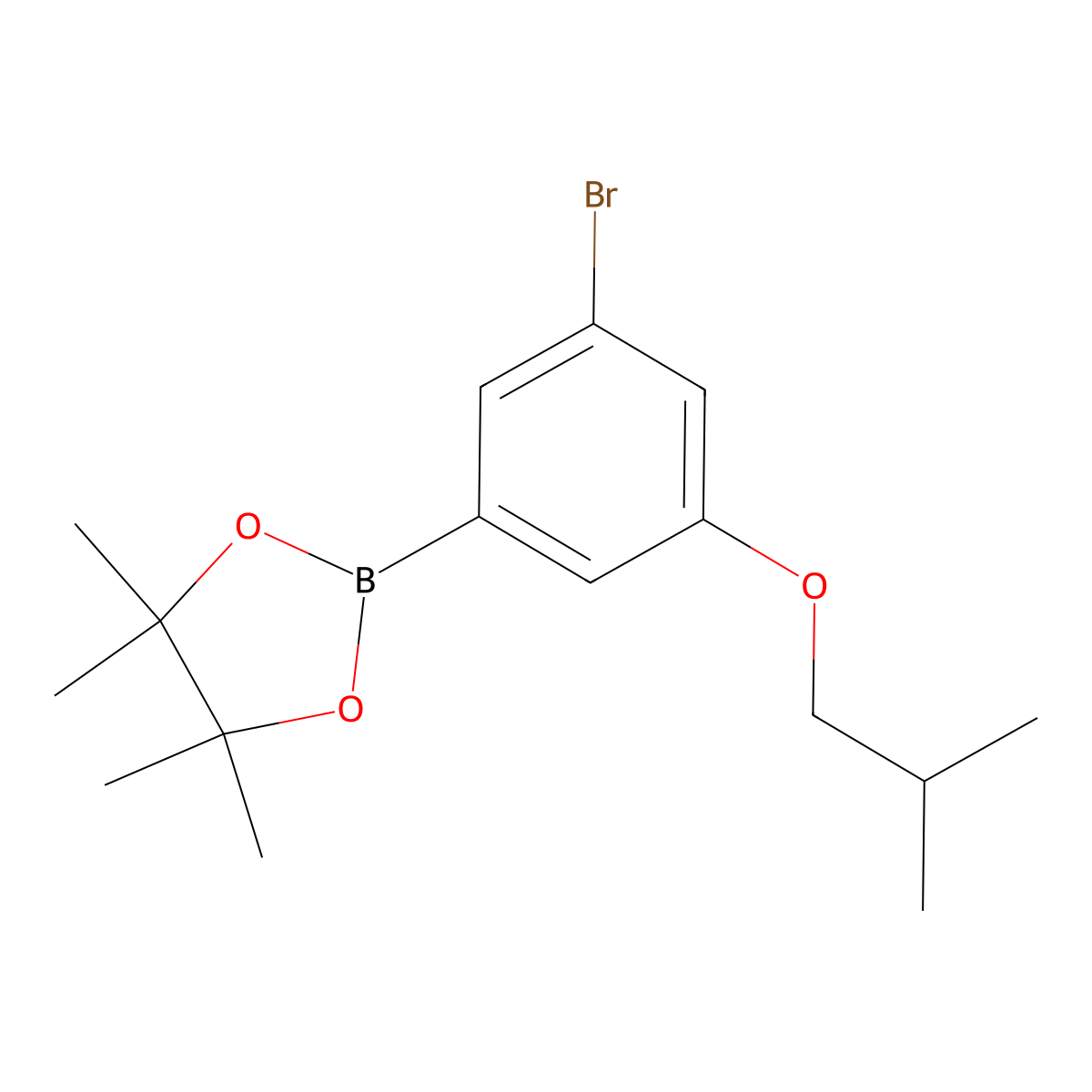 2-(3-Bromo-5-isobutoxyphenyl)-4,4,5,5-tetramethyl-1,3,2-dioxaborolane molecular structure, CAS 1218789-48-0
