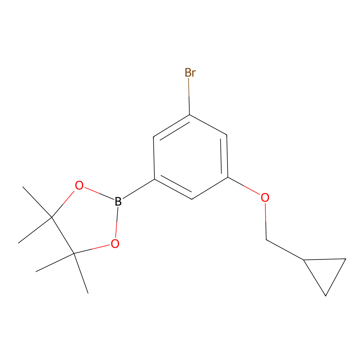 2-(3-Bromo-5-(cyclopropylmethoxy)phenyl)-4,4,5,5-tetramethyl-1,3,2-dioxaborolane molecular structure, CAS 1218789-49-1