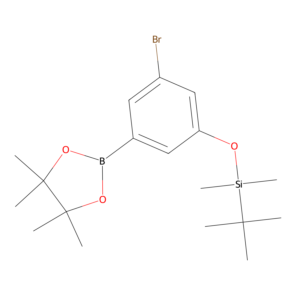 (3-Bromo-5-(4,4,5,5-tetramethyl-1,3,2-dioxaborolan-2-yl)phenoxy)(tert-butyl)dimethylsilane molecular structure, CAS 1218789-51-5