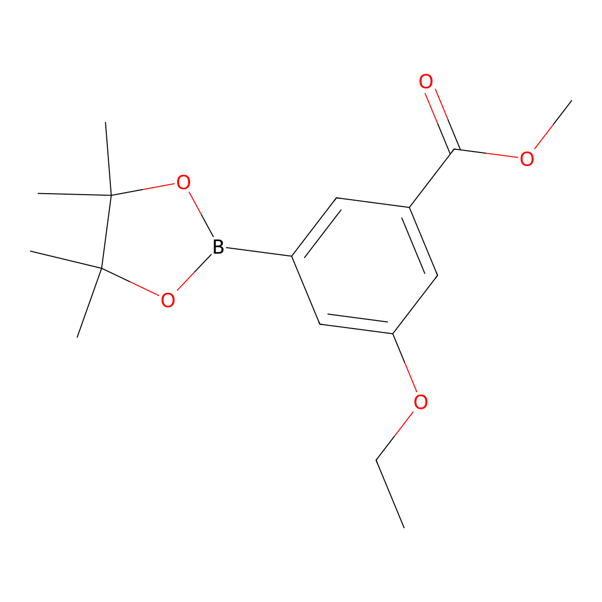 Methyl 3-ethoxy-5-(4,4,5,5-tetramethyl-1,3,2-dioxaborolan-2-yl)benzoate molecular structure, CAS 1218789-54-8