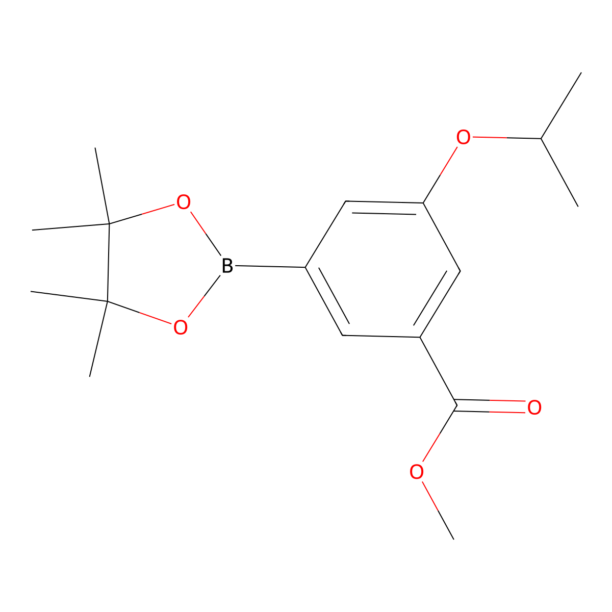 Methyl 3-isopropoxy-5-(4,4,5,5-tetramethyl-1,3,2-dioxaborolan-2-yl)benzoate molecular structure, CAS 1218789-57-1