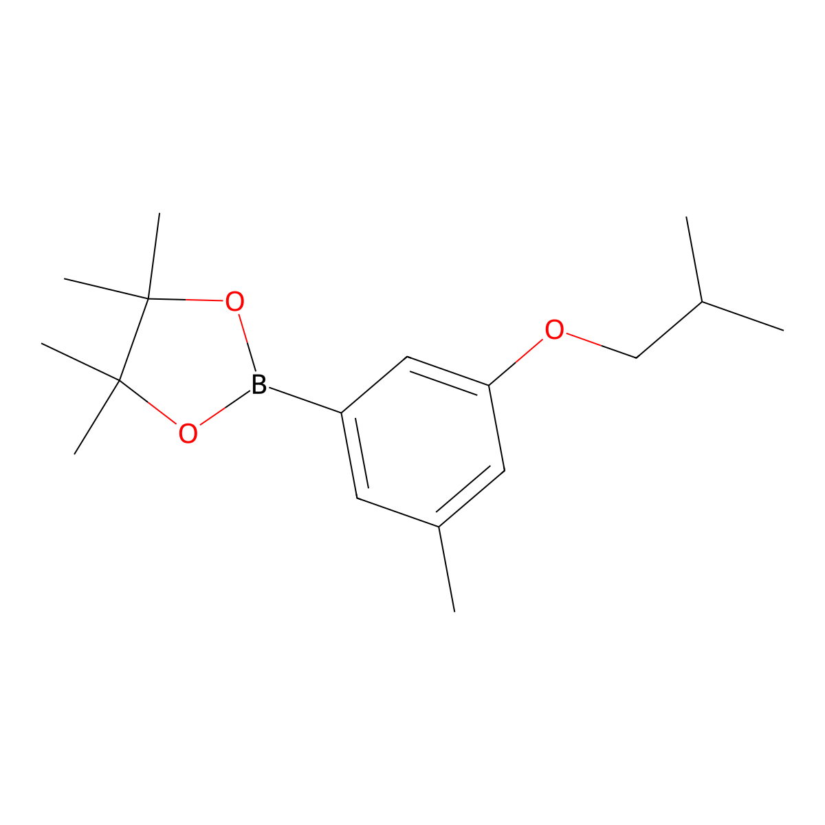 2-(3-Isobutoxy-5-methylphenyl)-4,4,5,5-tetramethyl-1,3,2-dioxaborolane molecular structure, CAS 1218789-78-6