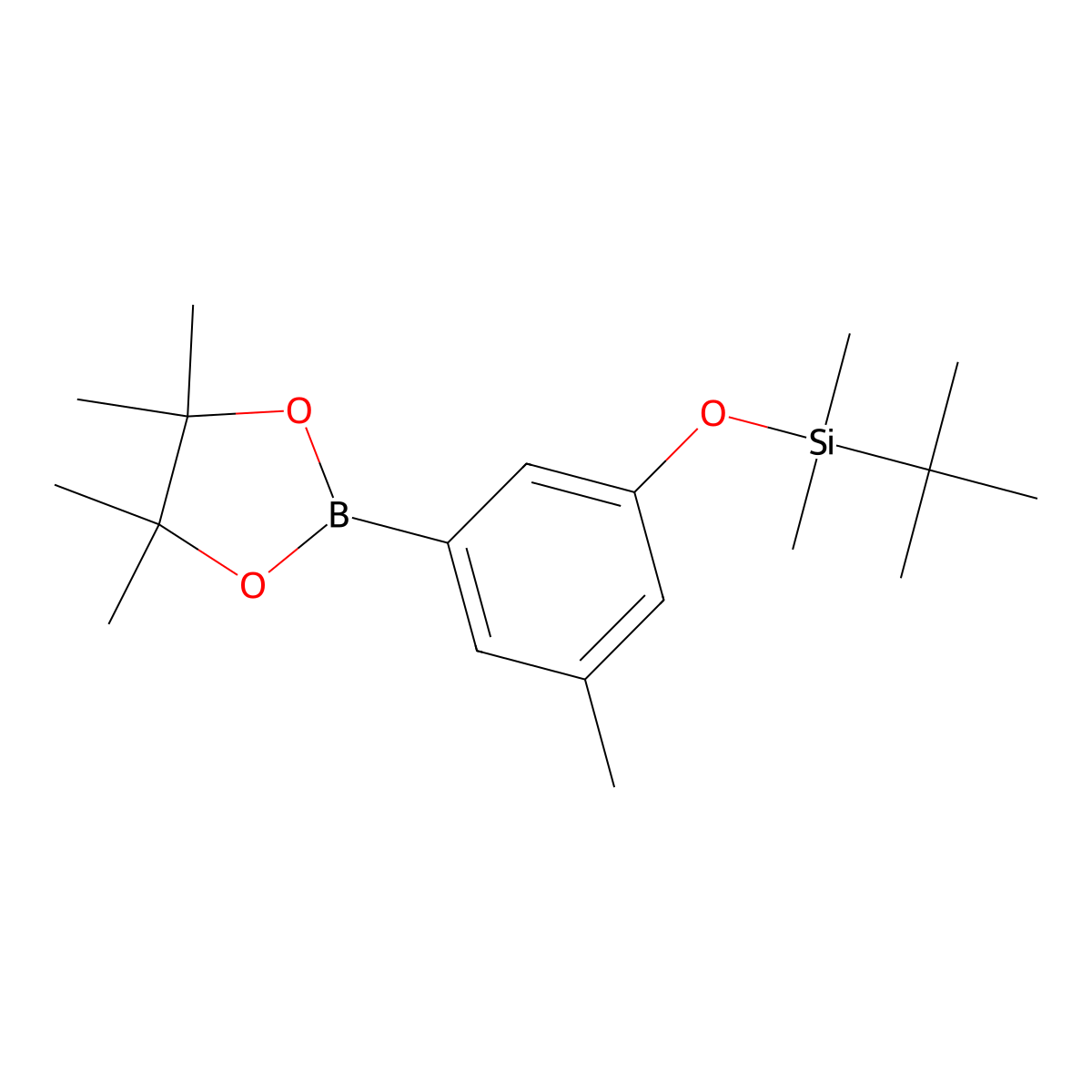 tert-Butyldimethyl(3-methyl-5-(4,4,5,5-tetramethyl-1,3,2-dioxaborolan-2-yl)phenoxy)silane molecular structure, CAS 1218789-84-4