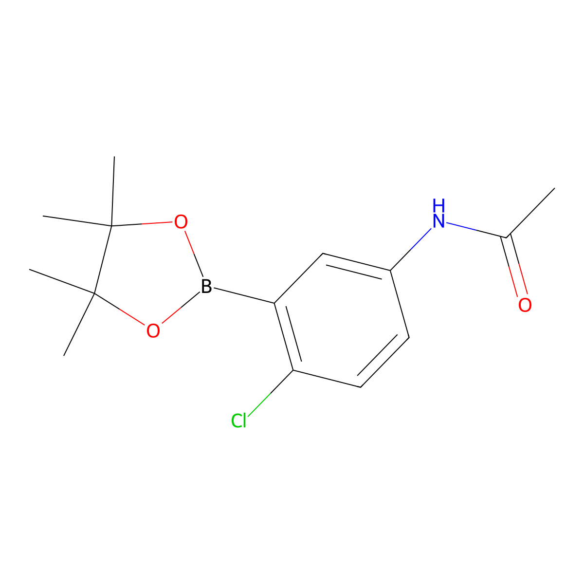 N-(4-Chloro-3-(4,4,5,5-tetramethyl-1,3,2-dioxaborolan-2-yl)phenyl)acetamide molecular structure, CAS 1218789-92-4