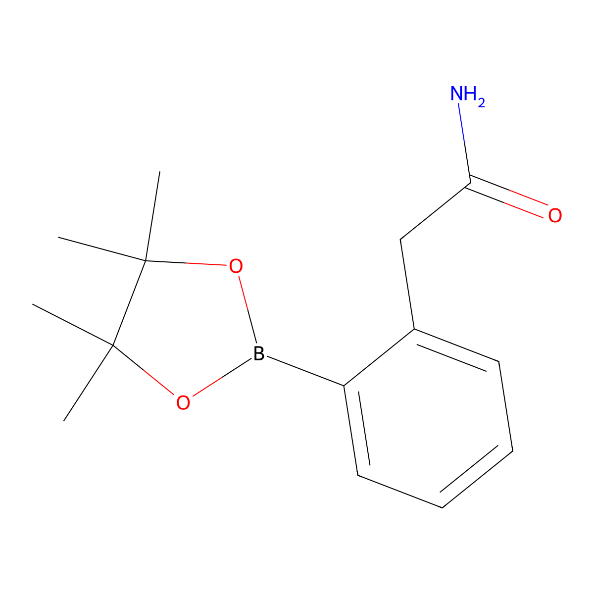 2-(Aminocarbonylmethyl)phenylboronic acid, pinacol ester molecular structure, CAS 1218789-98-0