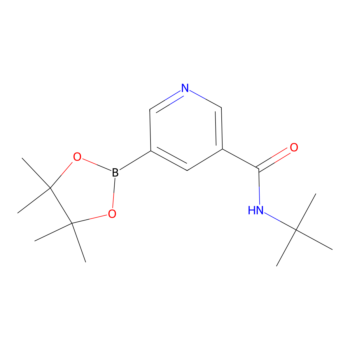 N-(tert-Butyl)-5-(4,4,5,5-tetramethyl-1,3,2-dioxaborolan-2-yl)nicotinamide molecular structure, CAS 1218790-03-4
