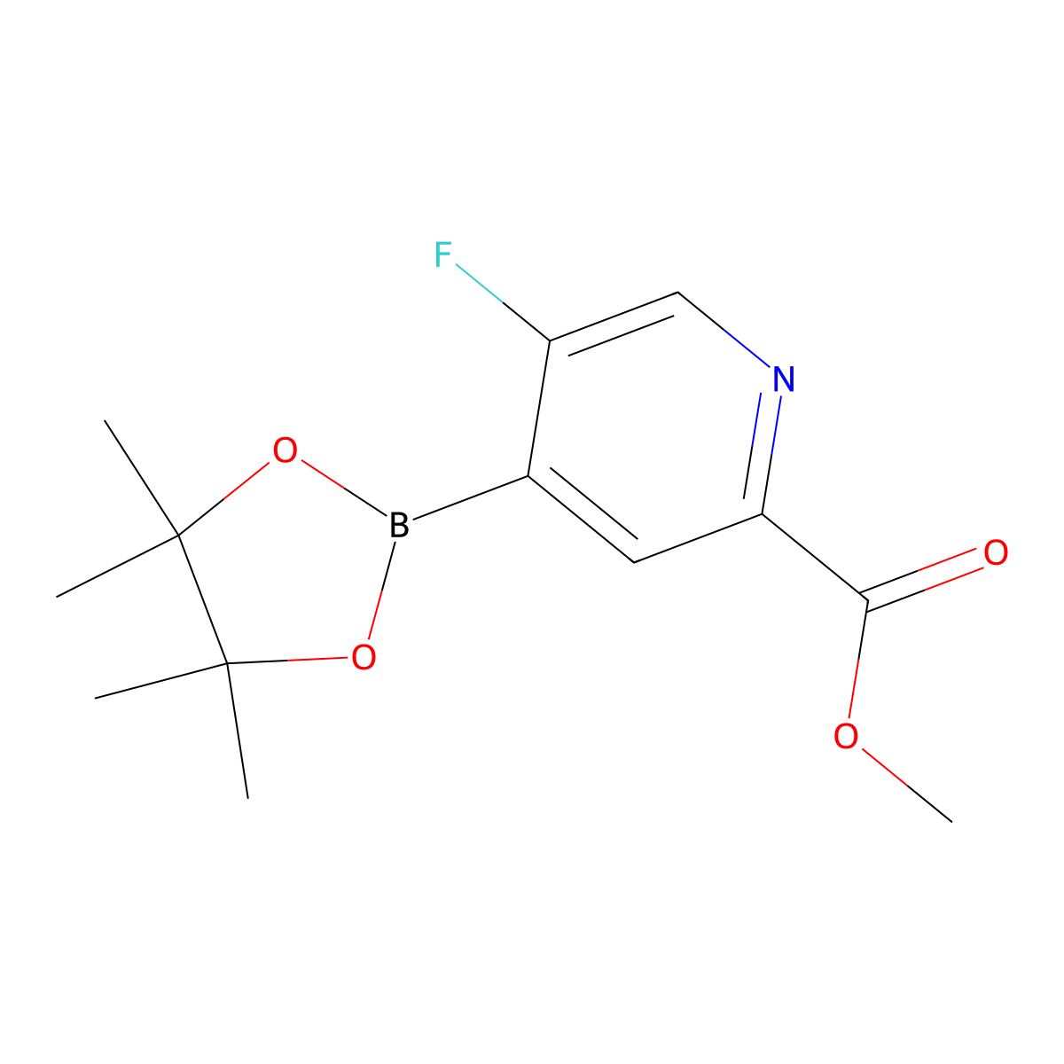 5-Fluoro-2-(methoxycarbonyl)pyridine-4-boronic acid, pinacol ester molecular structure, CAS 1218790-18-1