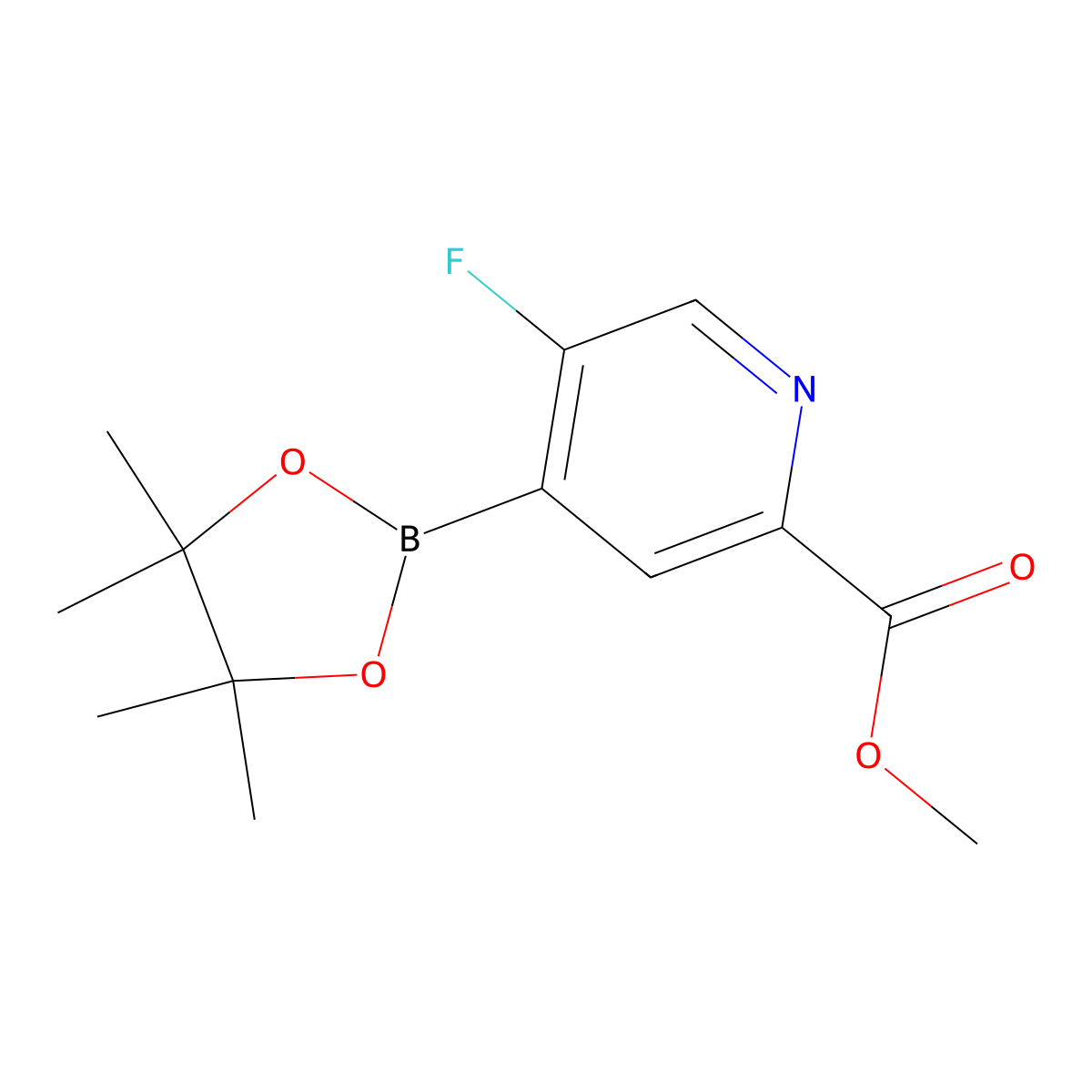 5-Fluoro-2-(methoxycarbonyl)pyridine-4-boronic acid, pinacol ester molecular structure, CAS 1218790-18-1