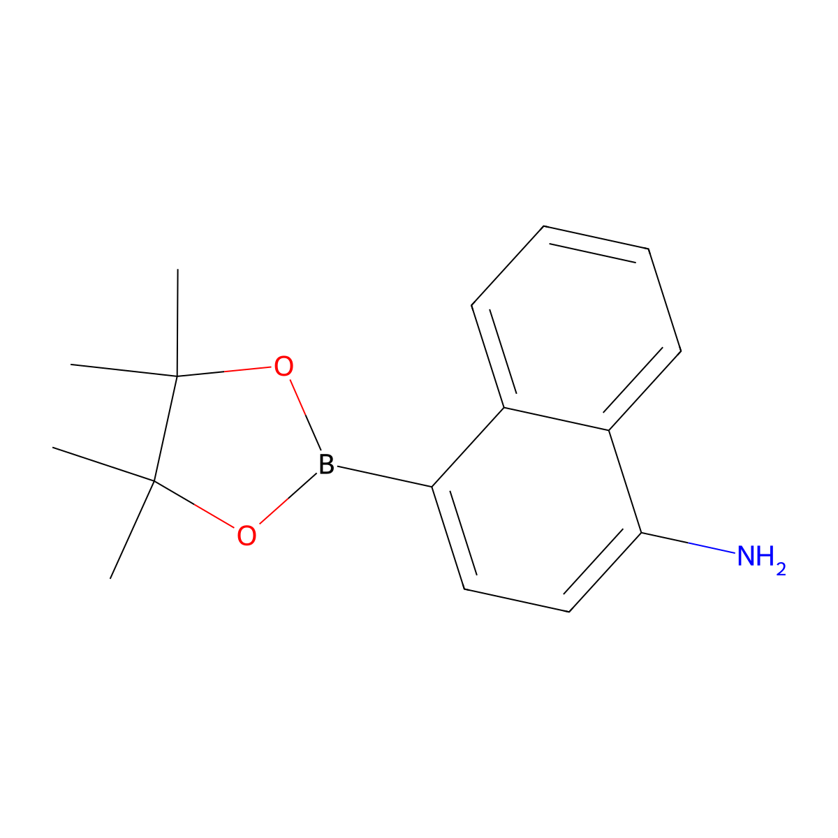 4-(4,4,5,5-Tetramethyl-1,3,2-dioxaborolan-2-yl)naphthalen-1-amine molecular structure, CAS 1218790-22-7