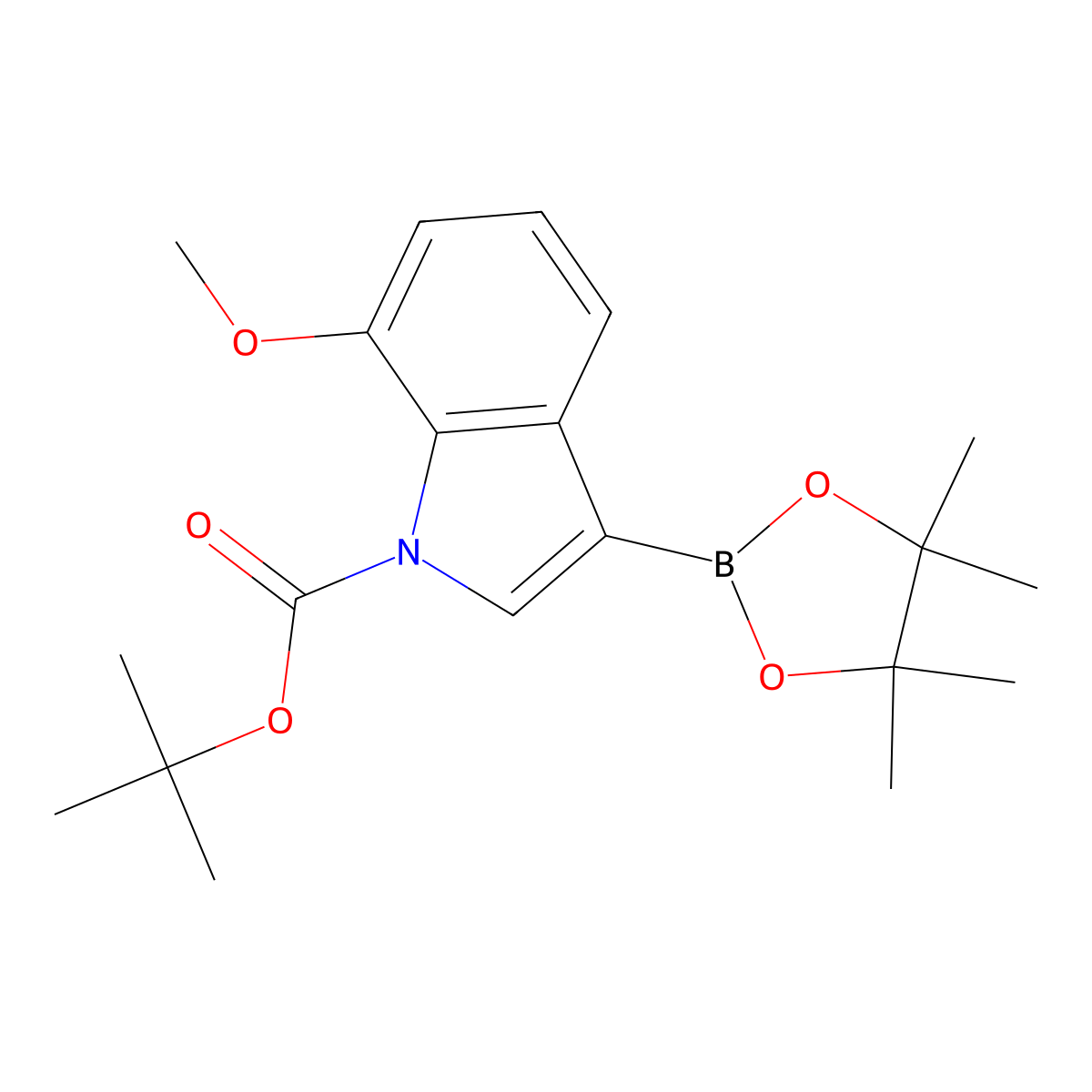 tert-Butyl 7-methoxy-3-(4,4,5,5-tetramethyl-1,3,2-dioxaborolan-2-yl)-1H-indole-1-carboxylate molecular structure, CAS 1218790-26-1